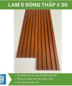 Tấm ốp tường nhựa lam 5 sóng thấp # 30