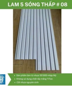 Tấm ốp tường nhựa lam 5 sóng thấp # 08