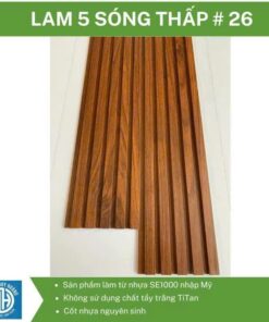 Tấm ốp tường nhựa lam 5 sóng thấp #26