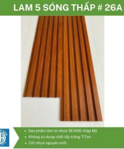 Tấm ốp tường nhựa lam 5 sóng thấp # 26A